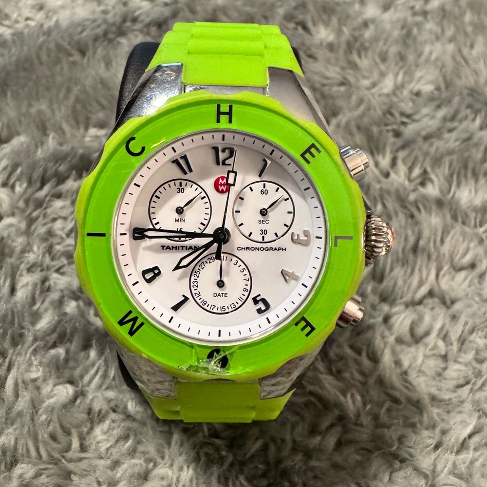 Michael Kors Chronograph Watch - Green and Silver